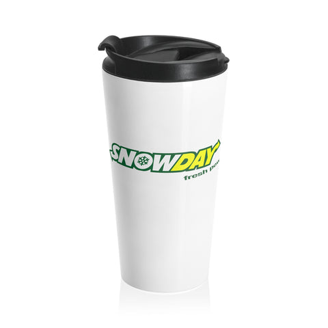 SNOWDAY fresh pow! Stainless Steel Travel Mug